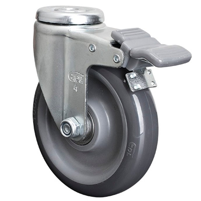 100mm Bolt Hole Brake Castor - 80KG Rated