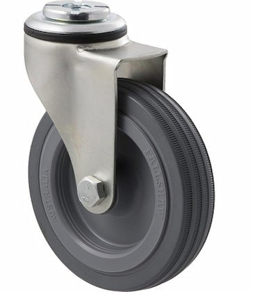 100mm Grey Rubber Light Duty Castor - 50KG Rated