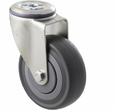 100mm Grey Rubber Wheel Castor - 140KG Rated