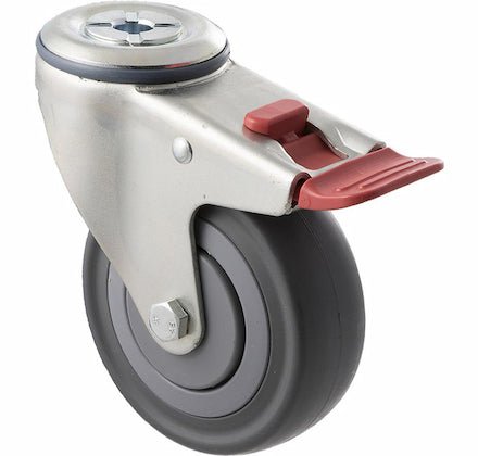 100mm Grey Rubber Wheel Castor - 140KG Rated