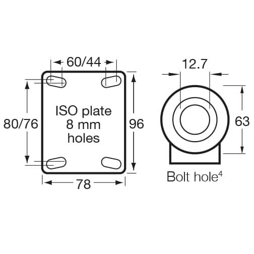 100mm Phenolic High Temperature Castors