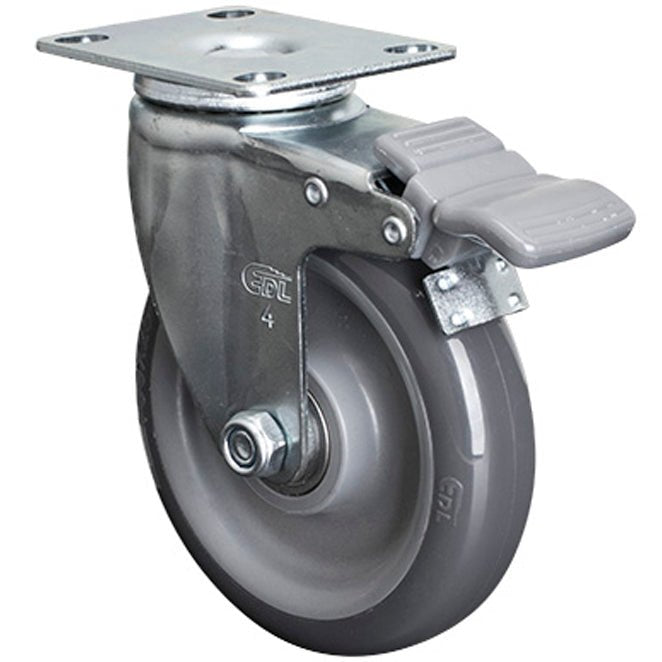 100mm Swivel Plate Brake Castor - 80KG Rated