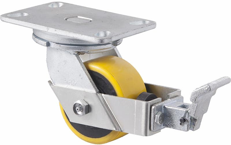 100mm Very Heavy Duty Polyurethane Cast Iron Castors - 600KG Rated