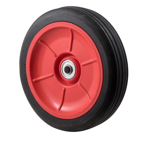 125mm, 150mm or 200mm Black Rubber Utility Wheels