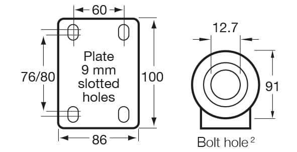 125mm Polyurethane Industrial Castors - 300KG Rated