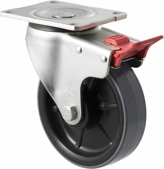 150mm Heavy Duty Industrial Polyurethane Castors - 450KG Rated