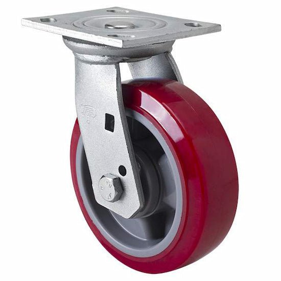 150mm Swivel Plate Castor | Polyurethane Wheel - 420KG Rated