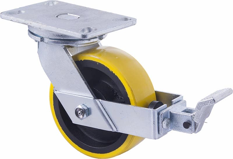 150mm Very Heavy Duty Polyurethane Cast Iron Castors - 1,000KG Rated