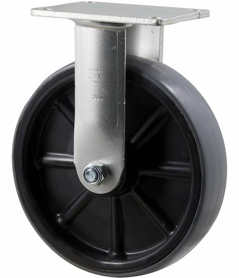 200mm Heavy Duty Industrial Polyurethane Castors - 500KG Rated