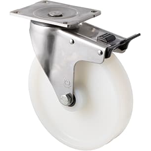 200mm Nylon Stainless Steel Castors - 500KG Rated